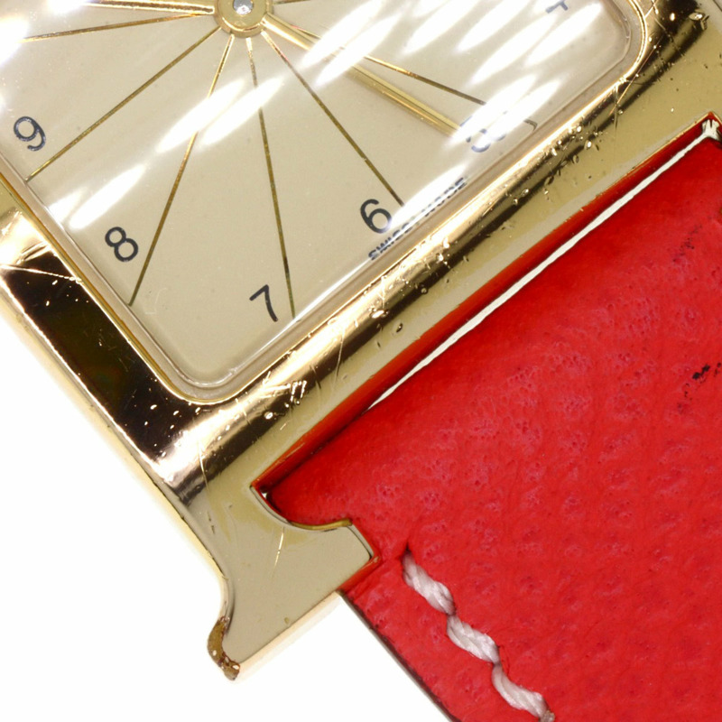 愛馬仕 H1.501 H 女士腕錶,鍍金/皮革-21