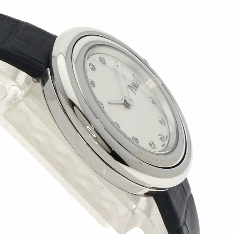 伯爵 G0A43080 Possession 女士鑲鑽腕錶,精鋼錶殼搭配皮革錶帶。-5