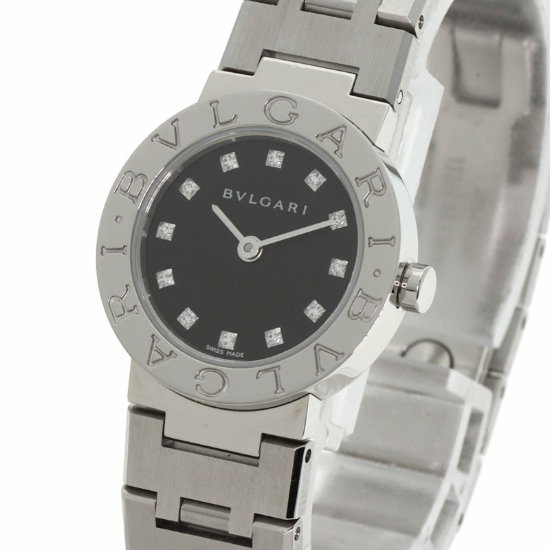 寶格麗 BB23SS/12 12P 鑲鑽女錶 不鏽鋼/SS-2