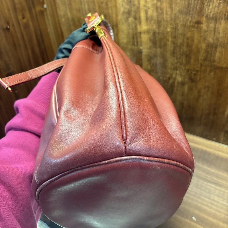 Cartier 紅色皮革水桶包-3
