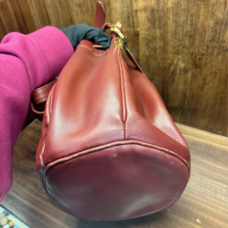 Cartier 紅色皮革水桶包-4