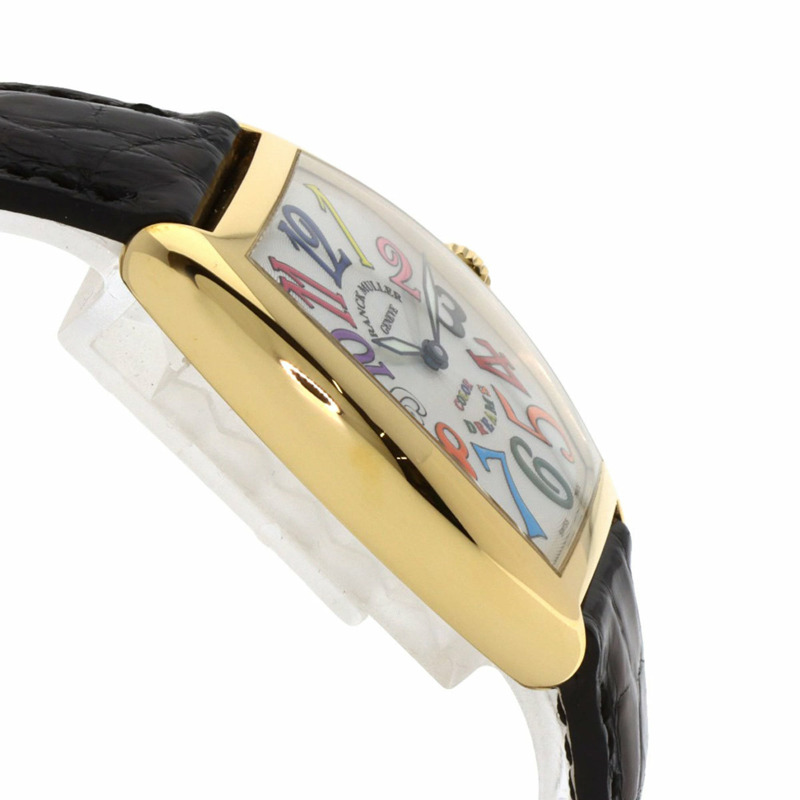Franck Muller 7502QZ Tonneau Curvex Color Dreams腕錶,18K黃金錶殼搭配皮革錶帶,女款-5