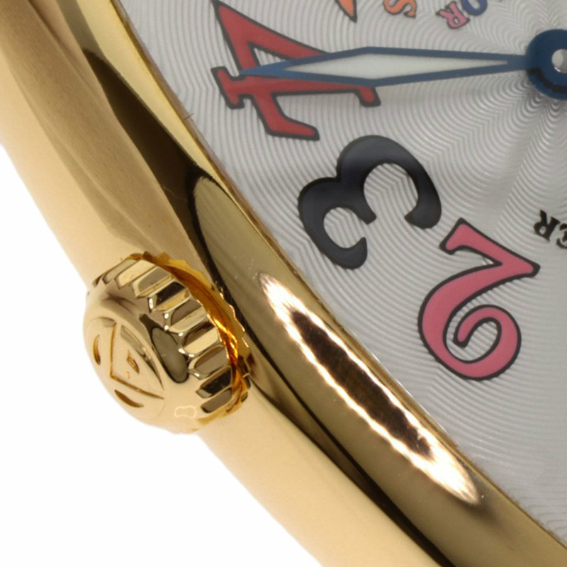 Franck Muller 7502QZ Tonneau Curvex Color Dreams腕錶,18K黃金錶殼搭配皮革錶帶,女款-17