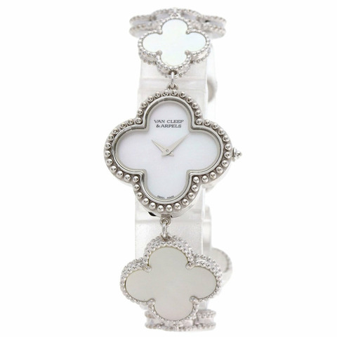 梵克雅寶 (Van Cleef & Arpels) VCARO40S00 復古 Alhambra 系列腕錶，18K 白金/18KWG 女士款