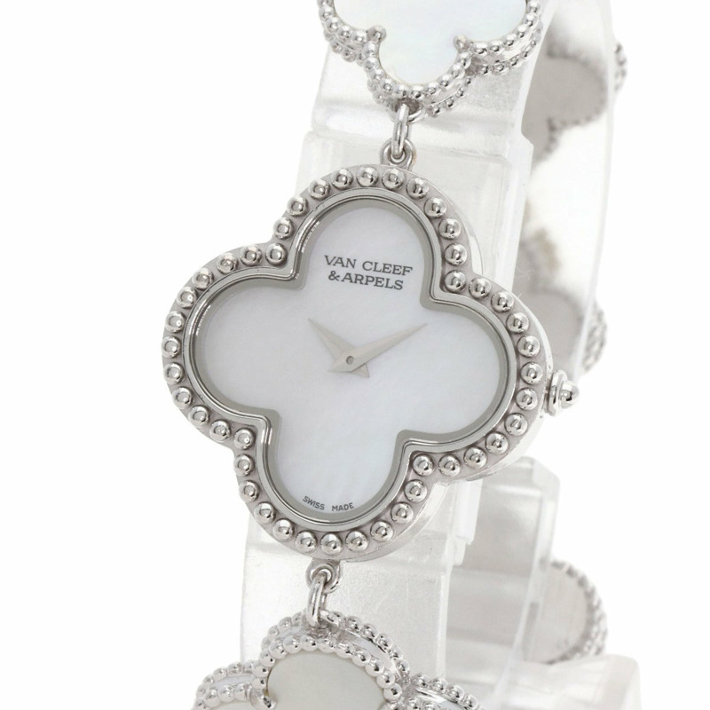 梵克雅寶 (Van Cleef & Arpels) VCARO40S00 復古 Alhambra 系列腕錶,18K 白金/18KWG 女士款-2
