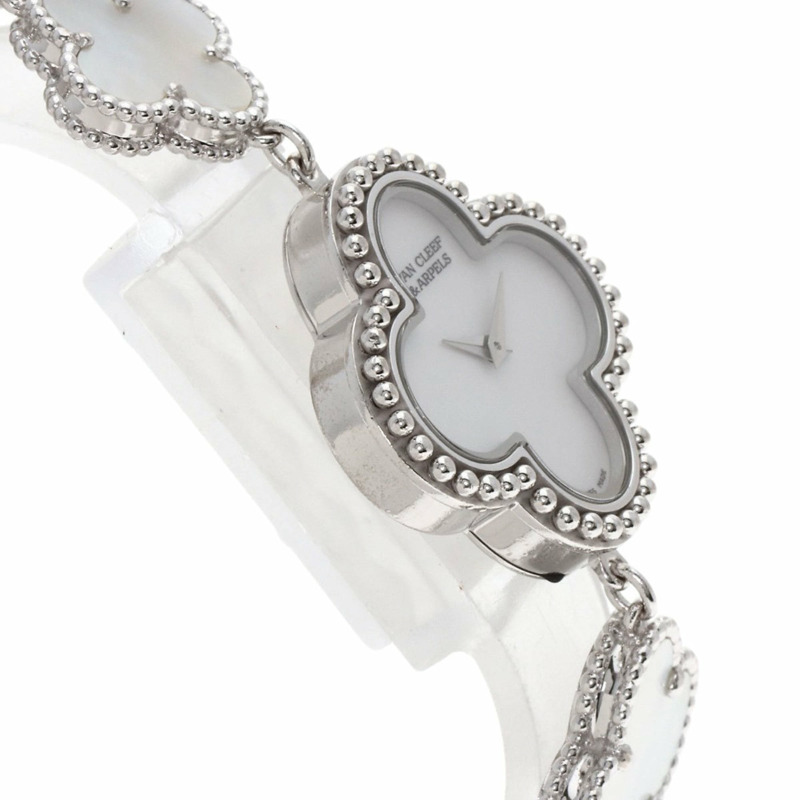 梵克雅寶 (Van Cleef & Arpels) VCARO40S00 復古 Alhambra 系列腕錶,18K 白金/18KWG 女士款-5