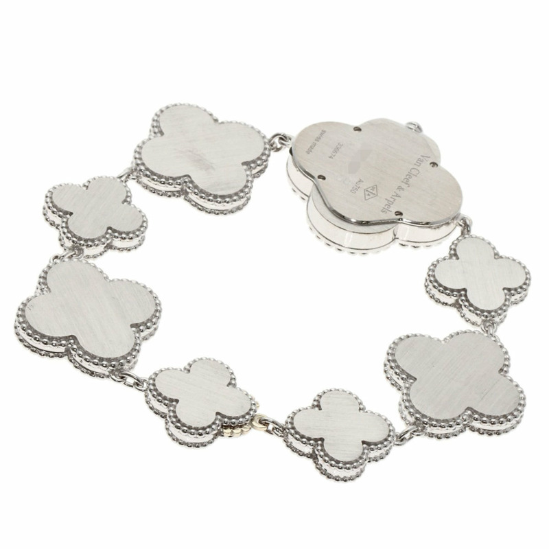 梵克雅寶 (Van Cleef & Arpels) VCARO40S00 復古 Alhambra 系列腕錶,18K 白金/18KWG 女士款-9