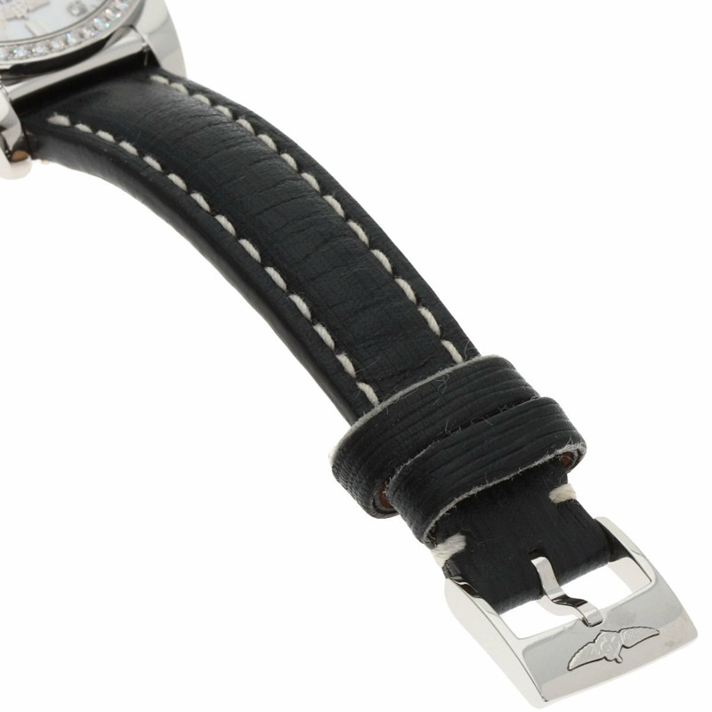 百年靈 Galactic 29 8P 鑲鑽錶圈,不鏽鋼/皮革錶帶,女錶,A72348-10