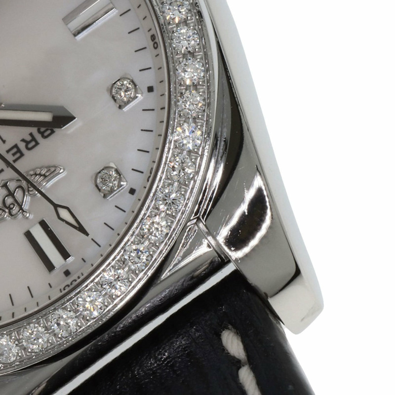 百年靈 Galactic 29 8P 鑲鑽錶圈,不鏽鋼/皮革錶帶,女錶,A72348-17