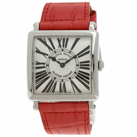 Franck Muller 6002MQZ Master Square 女士腕錶，不鏽鋼錶帶搭配皮革錶帶