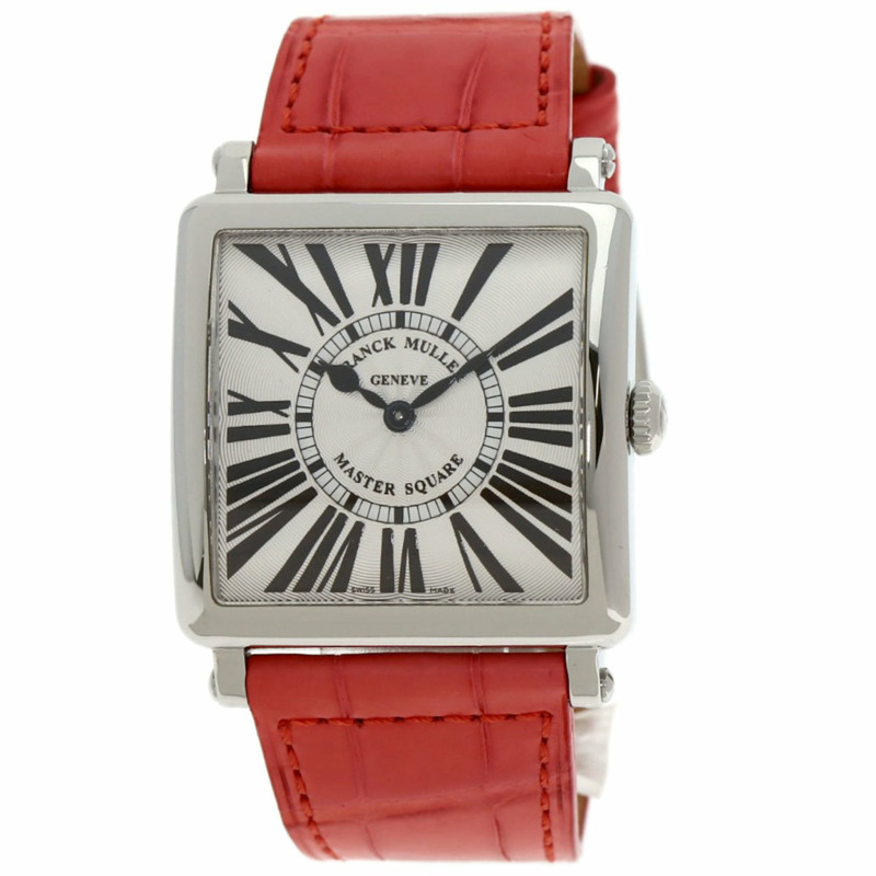 Franck Muller 6002MQZ Master Square 女士腕錶,不鏽鋼錶帶搭配皮革錶帶-0