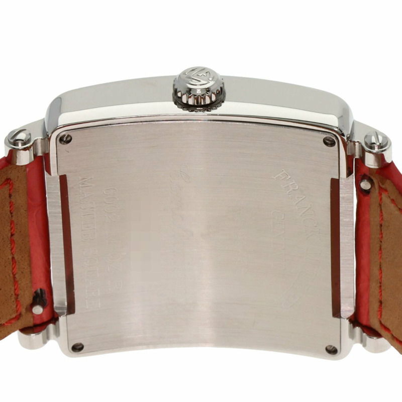 Franck Muller 6002MQZ Master Square 女士腕錶,不鏽鋼錶帶搭配皮革錶帶-6