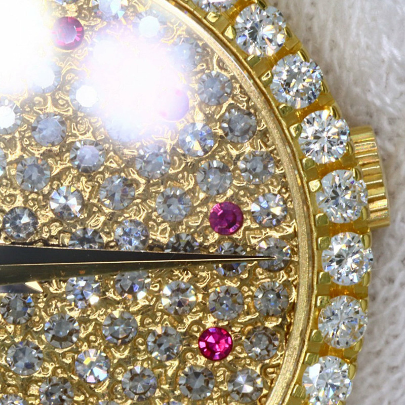 伯爵9706D2 Tradition 12P紅寶石鑽石腕錶,18K黃金錶殼,鑲鑽,女士款-18