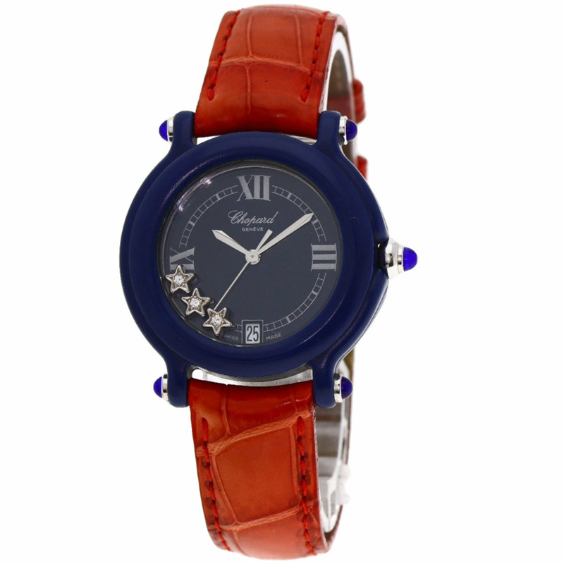 蕭邦 27/7778 Happy Star 三鑽腕錶,限量版 1000 枚,塑膠/皮革錶帶,女士款-0