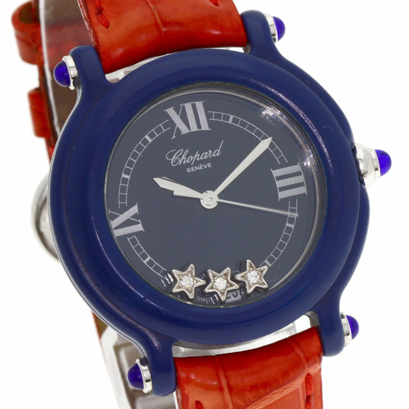 蕭邦 27/7778 Happy Star 三鑽腕錶,限量版 1000 枚,塑膠/皮革錶帶,女士款-3