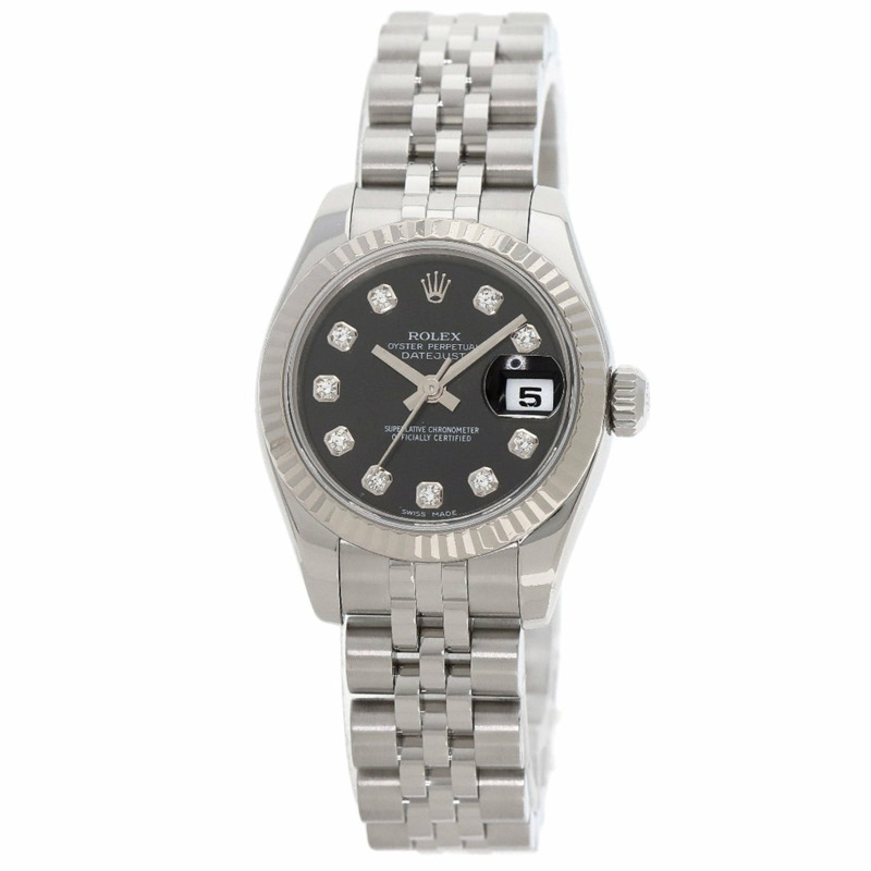 勞力士 179174G Datejust 女士十鑽腕錶,精鋼/SS/18K 白金材質-0