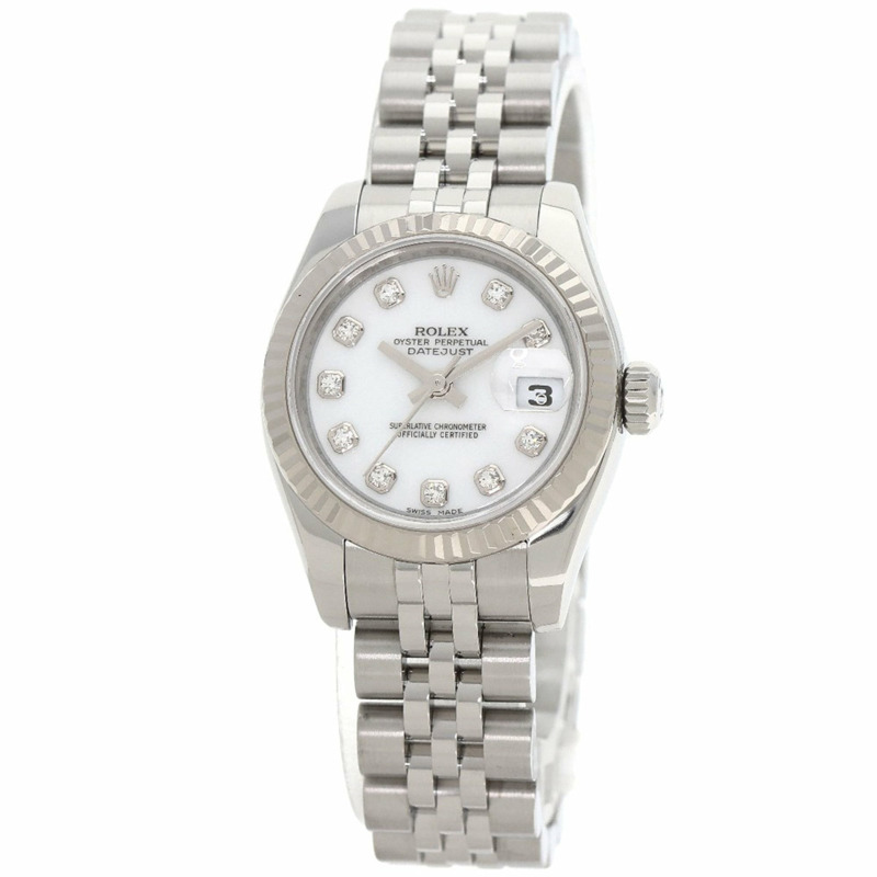 勞力士 179174G Datejust 女士十鑽腕錶,精鋼/SS/18K 白金材質-0