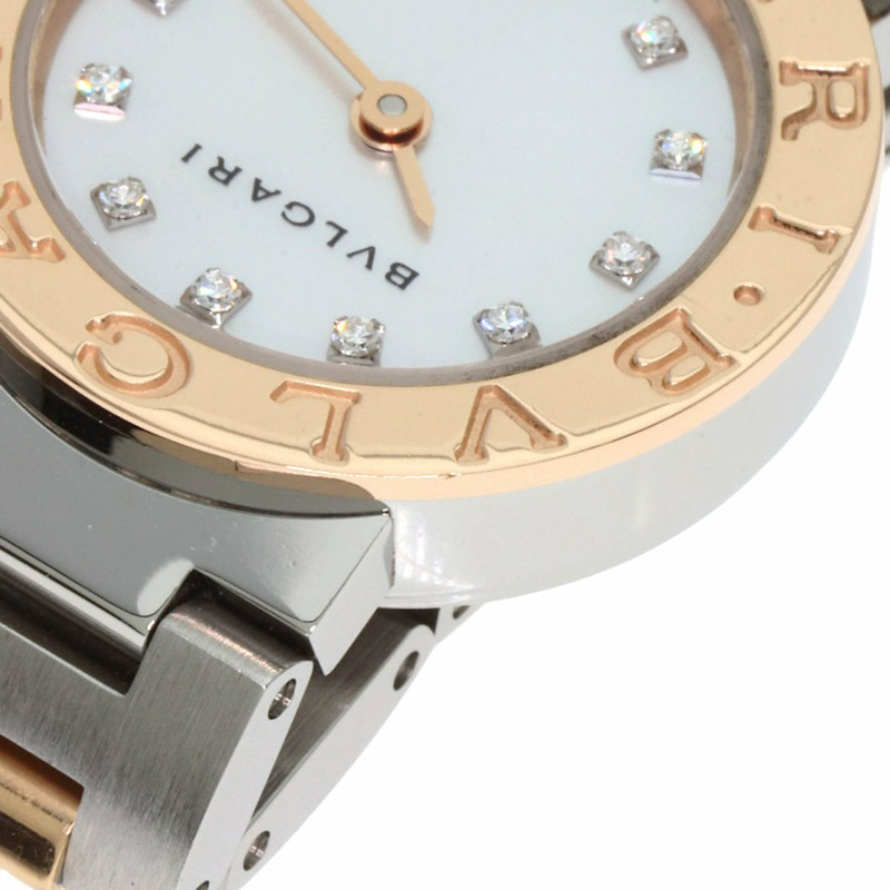 寶格麗 BBP23SG 12P 鑲鑽腕錶 不鏽鋼/SS x 18K鍍金 女士-14