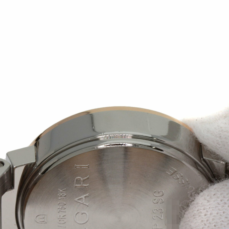 寶格麗 BBP23SG 12P 鑲鑽腕錶 不鏽鋼/SS x 18K鍍金 女士-17