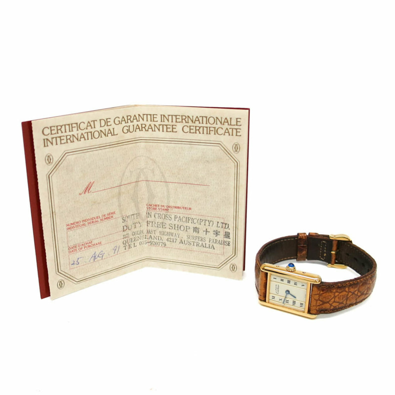 卡地亞 Must Tank 鍍金石英女士腕錶 5057001-5