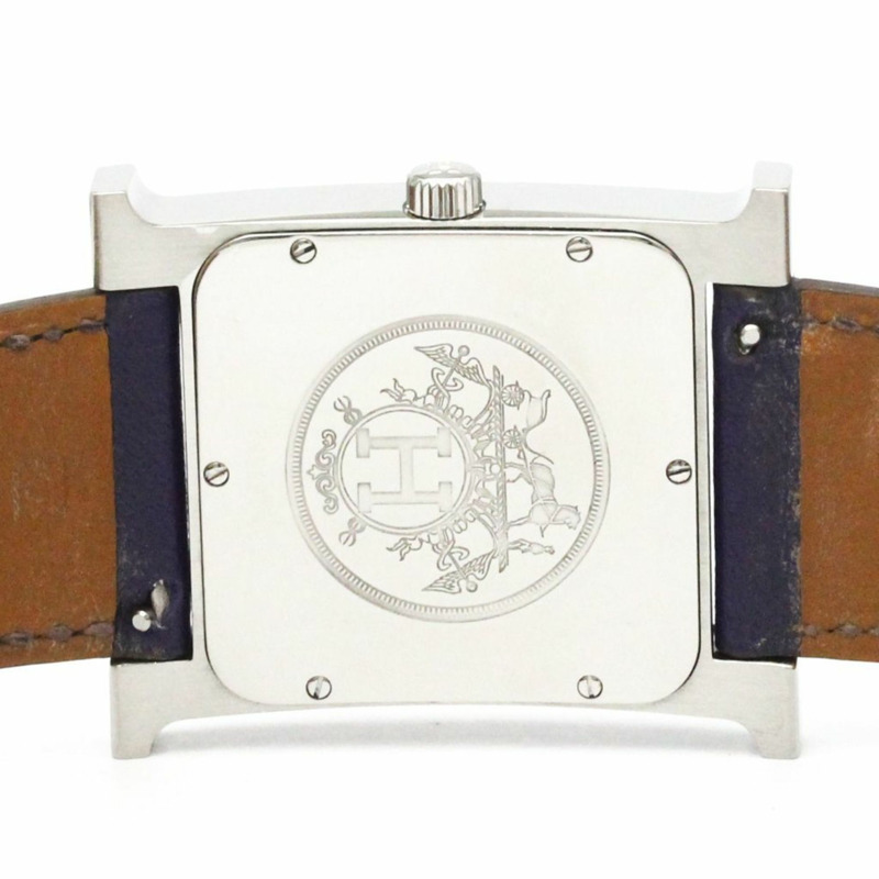 愛馬仕 H Wach 精鋼皮革石英男士腕錶 HH1.810 拋光-5