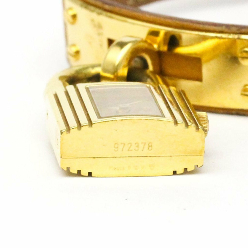 愛馬仕 Kelly 女士腕錶,鍍金皮革錶帶,石英機芯-6