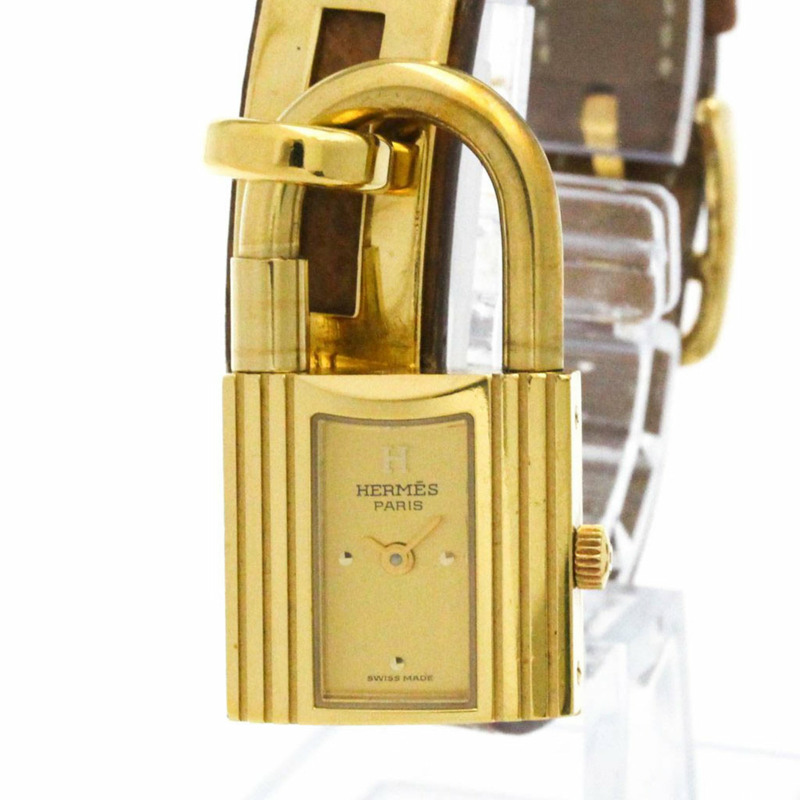 愛馬仕 Kelly 女士腕錶,鍍金皮革錶帶,石英機芯-1