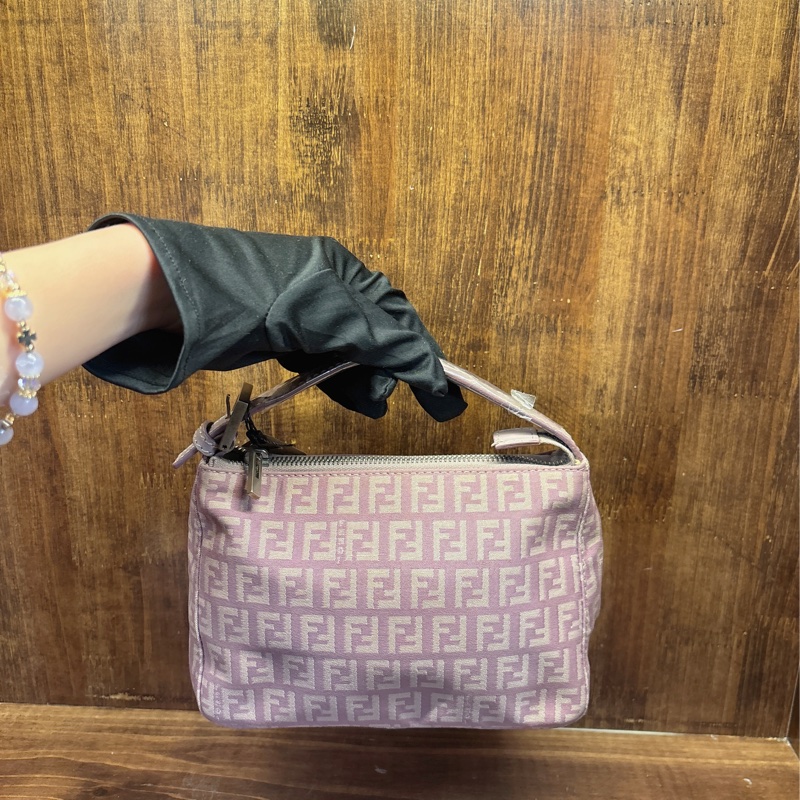 Fendi 粉色 FF 標誌手提包-1
