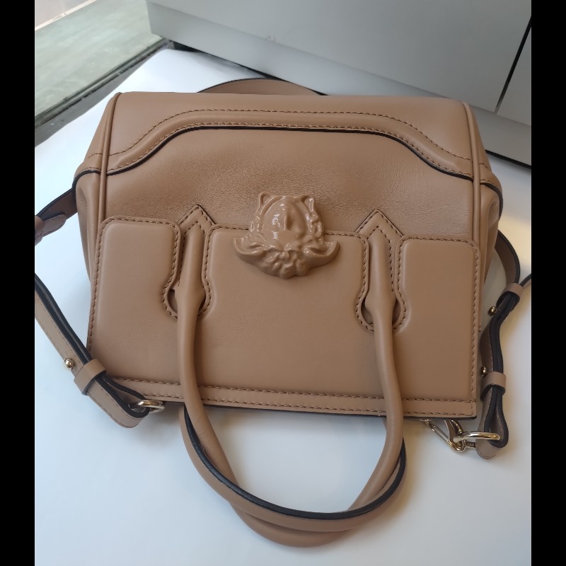 Versace 駝色皮革梅杜莎釦兩用包-1