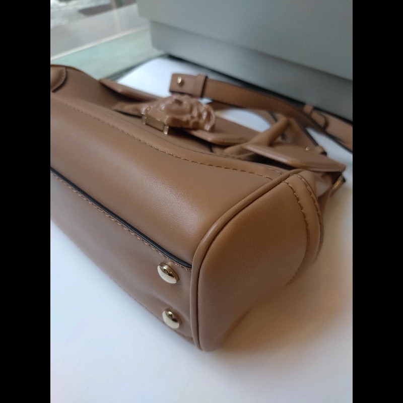 Versace 駝色皮革梅杜莎釦兩用包-8