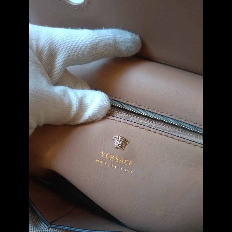 Versace 駝色皮革梅杜莎釦兩用包-18