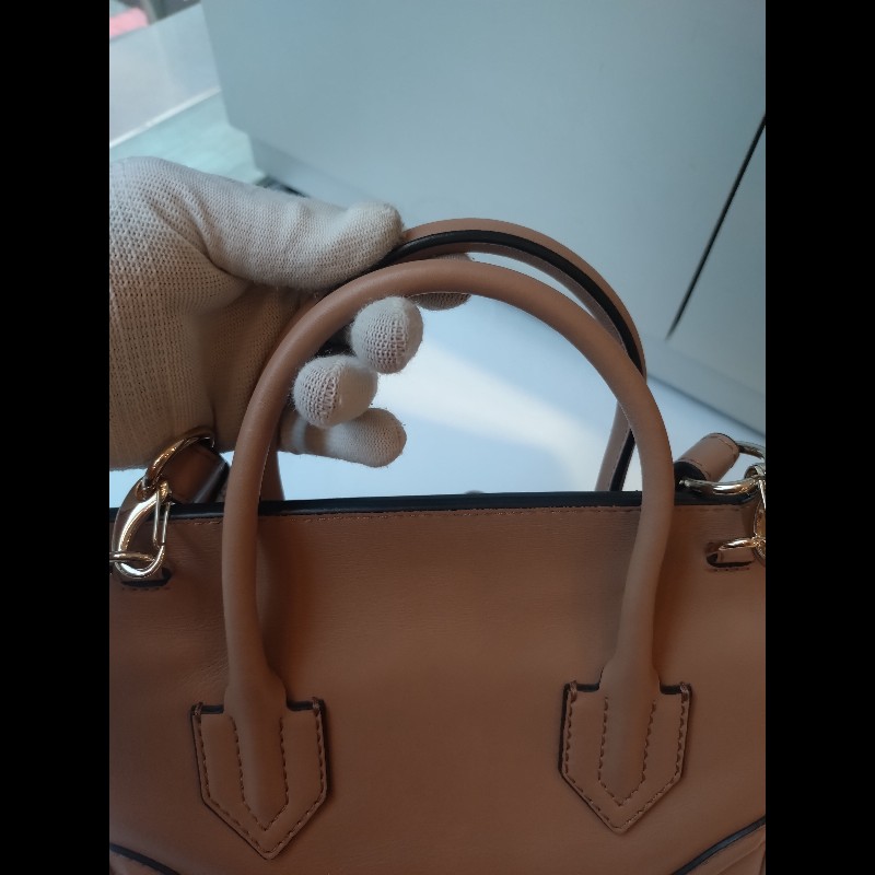 Versace 駝色皮革梅杜莎釦兩用包-25