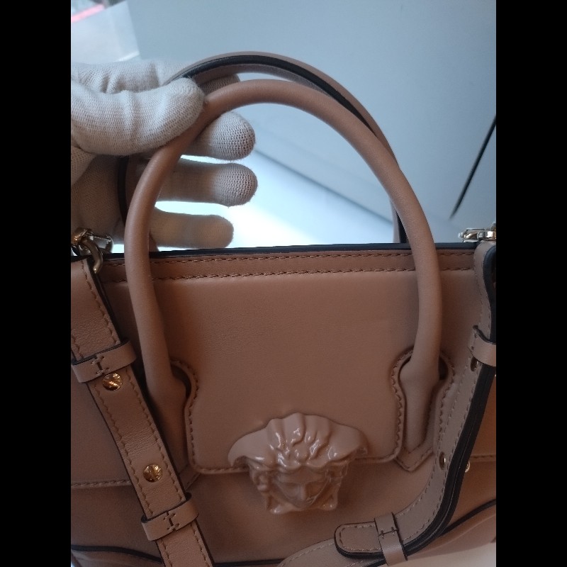 Versace 駝色皮革梅杜莎釦兩用包-26