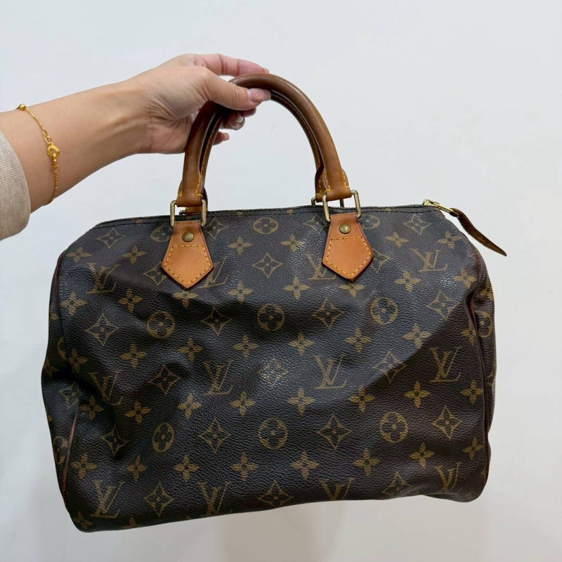 LV 路易威登 老花 speedy 30 手提包 斜背包 側背包 肩背包-0
