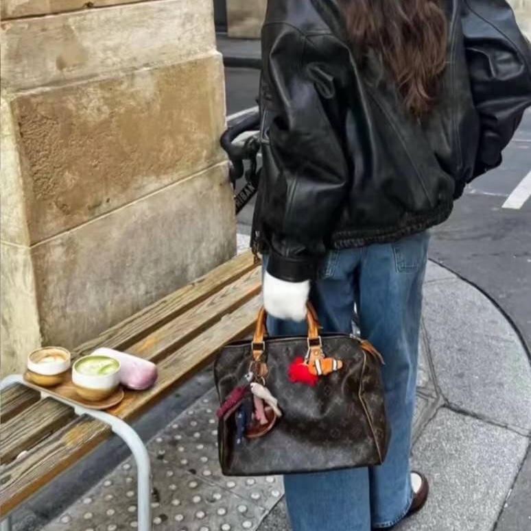 LV 路易威登 老花 speedy 30 手提包 斜背包 側背包 肩背包-5