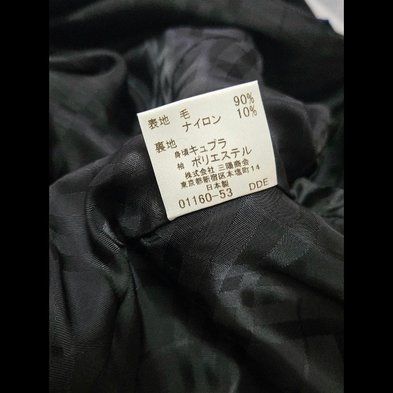 Burberry Blue Label 40號 日本限定 黑色修身羊毛大衣-11