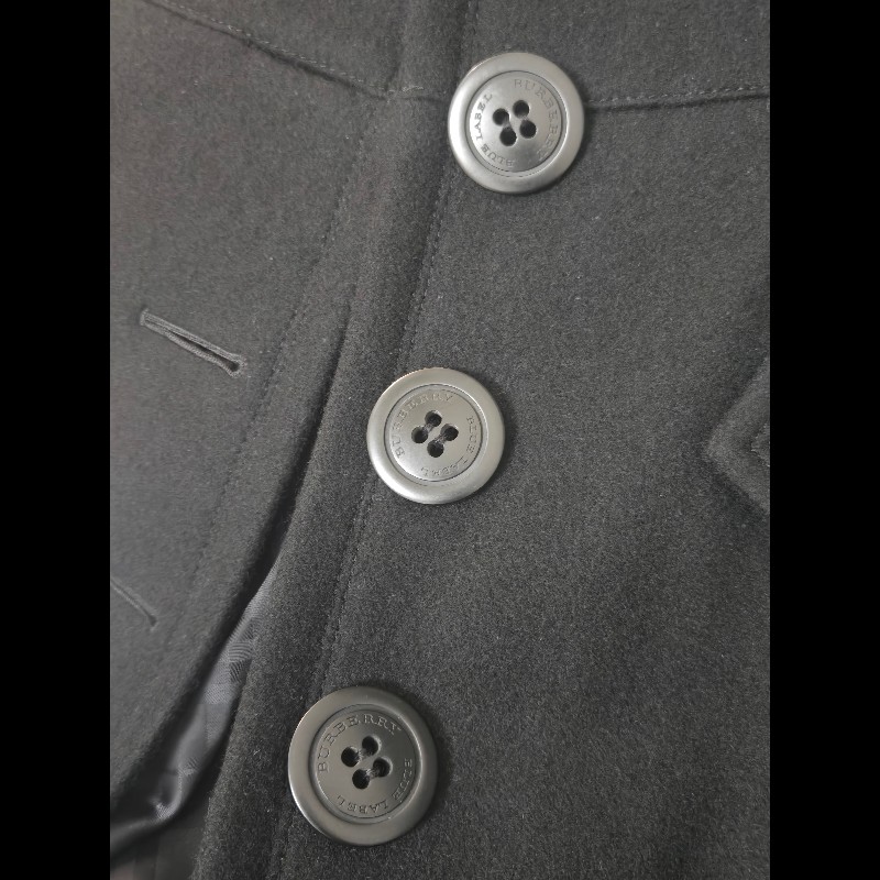 Burberry Blue Label 40號 日本限定 黑色修身羊毛大衣-17