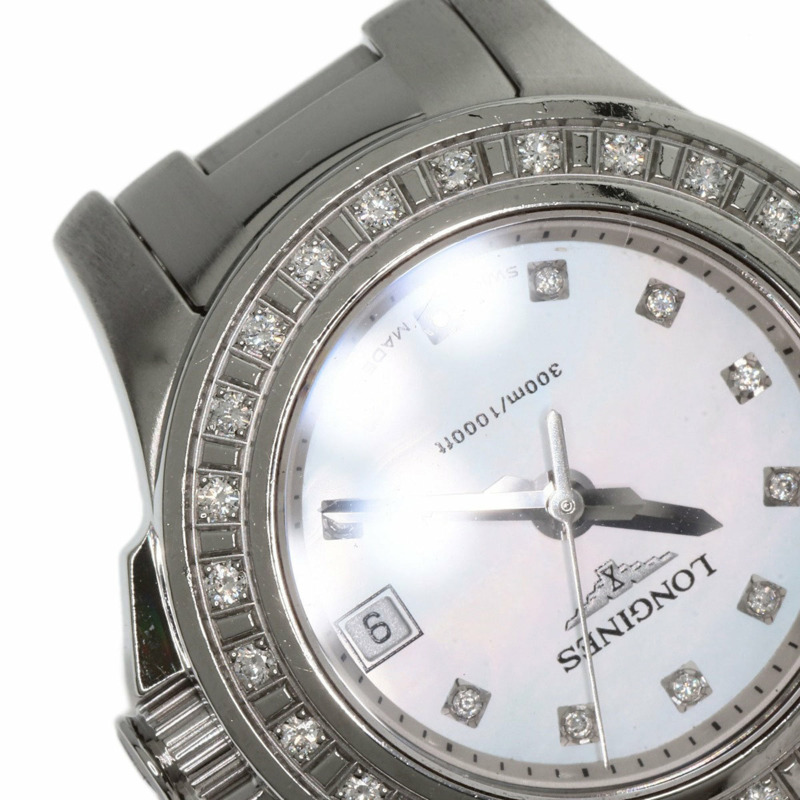 浪琴表 L3.158.0 HydroConquest 11 件式鑲鑽錶圈，精鋼/SS 女錶-28