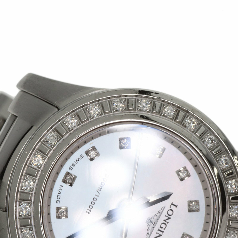 浪琴表 L3.158.0 HydroConquest 11 件式鑲鑽錶圈，精鋼/SS 女錶-29