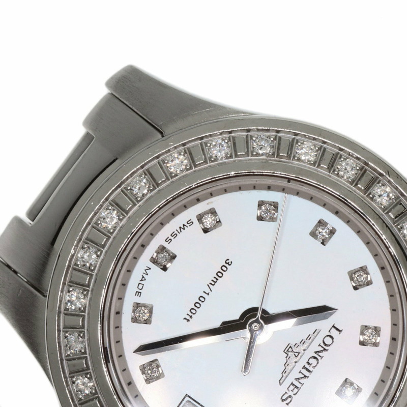 浪琴表 L3.158.0 HydroConquest 11 件式鑲鑽錶圈，精鋼/SS 女錶-30