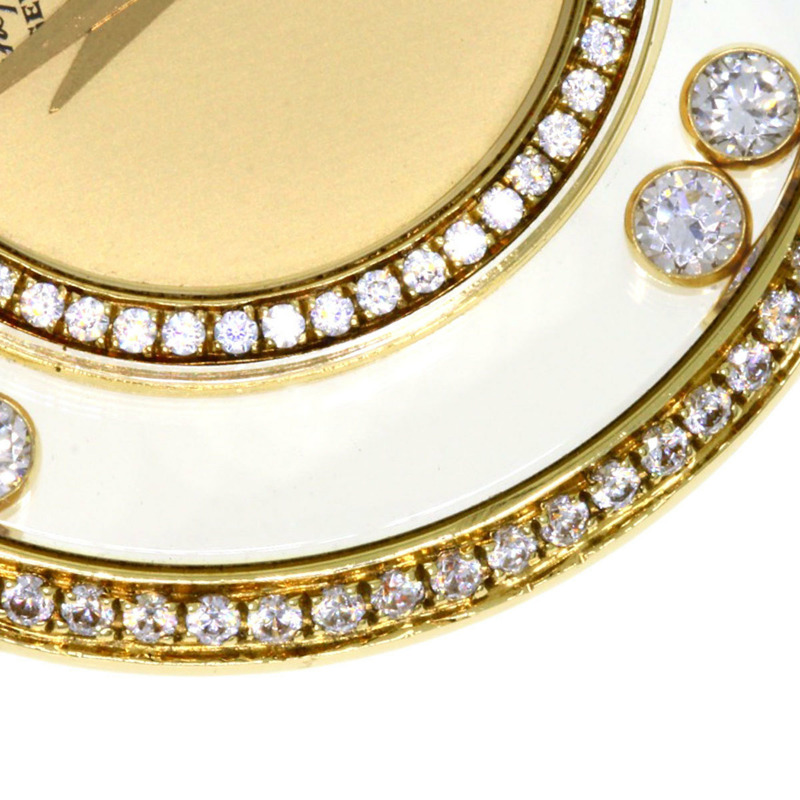 蕭邦 Happy Diamonds 男士腕錶，18K黃金/皮革錶帶-18