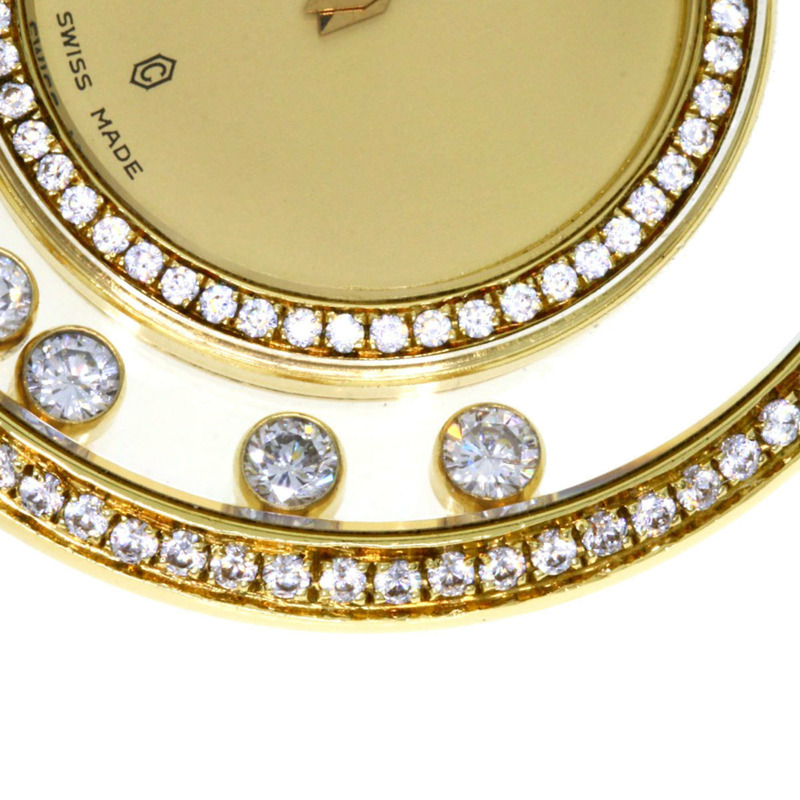 蕭邦 Happy Diamonds 男士腕錶，18K黃金/皮革錶帶-19