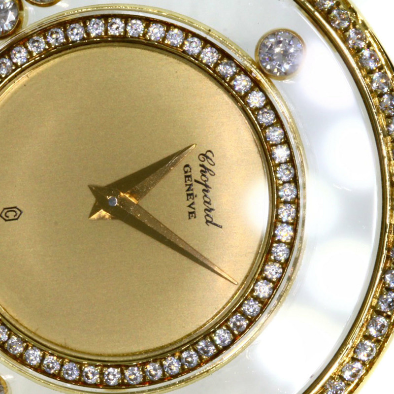 蕭邦 Happy Diamonds 男士腕錶，18K黃金/皮革錶帶-26