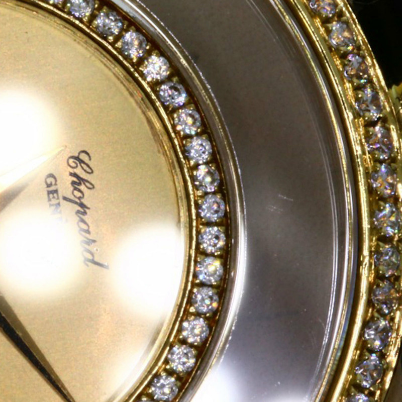 蕭邦 Happy Diamonds 男士腕錶，18K黃金/皮革錶帶-28