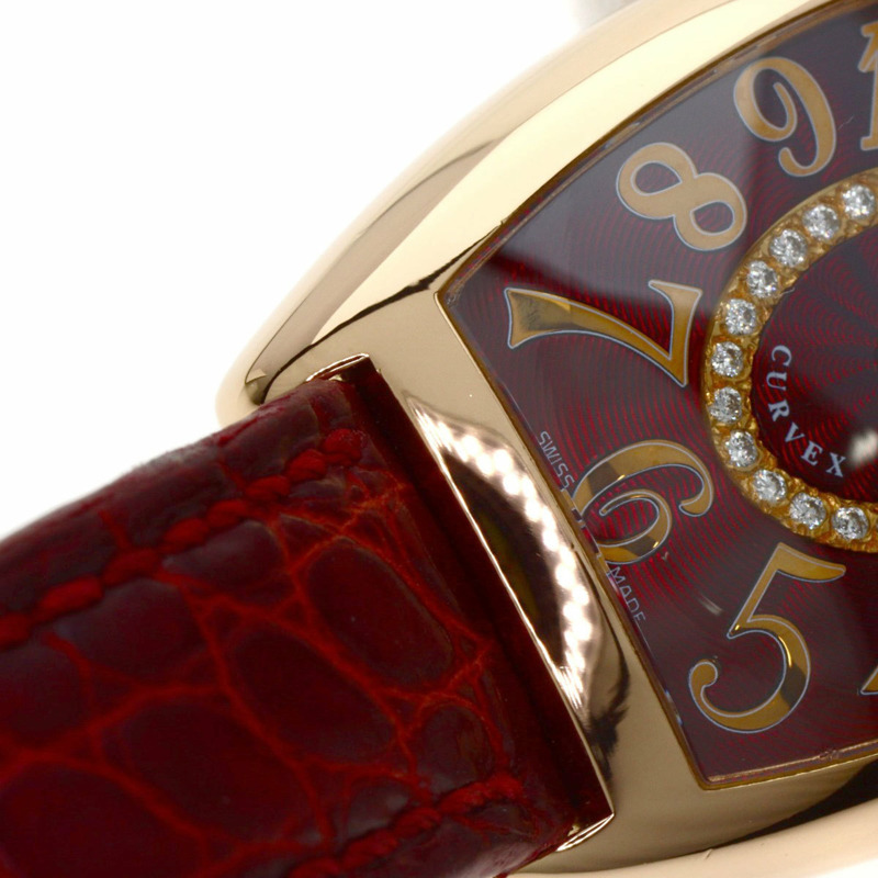 Franck Muller 1752QZRELCD1R5N 酒桶形曲線浮雕鑽石腕錶，18K 玫瑰金錶殼搭配皮革錶帶，女款-19