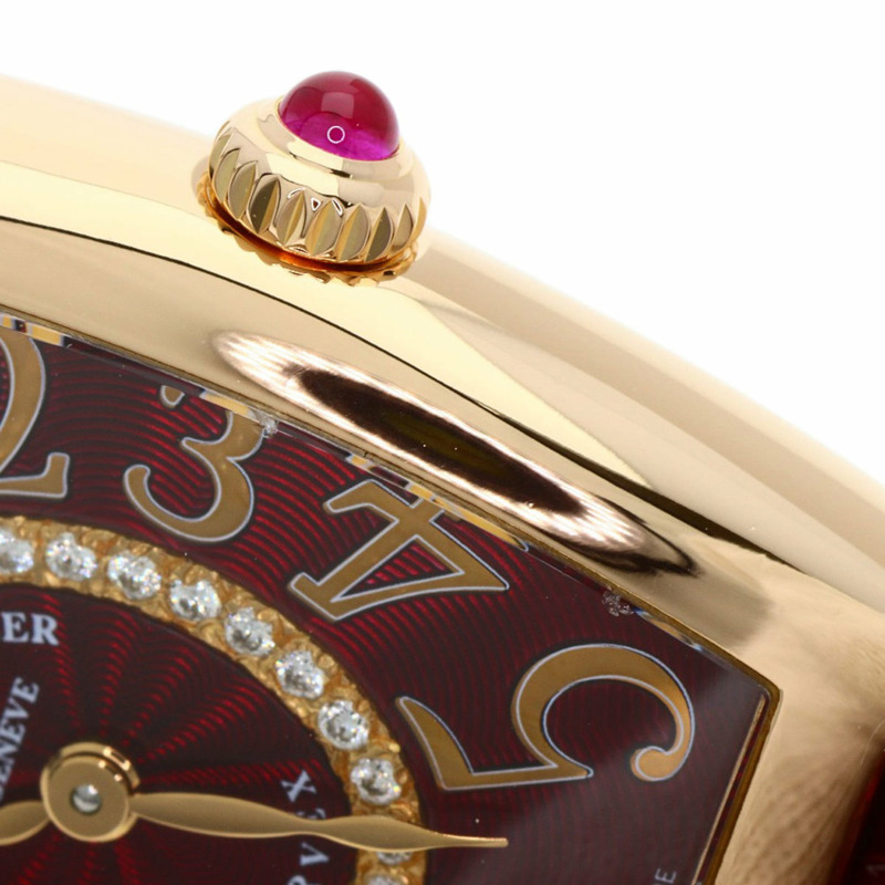 Franck Muller 1752QZRELCD1R5N 酒桶形曲線浮雕鑽石腕錶，18K 玫瑰金錶殼搭配皮革錶帶，女款-24