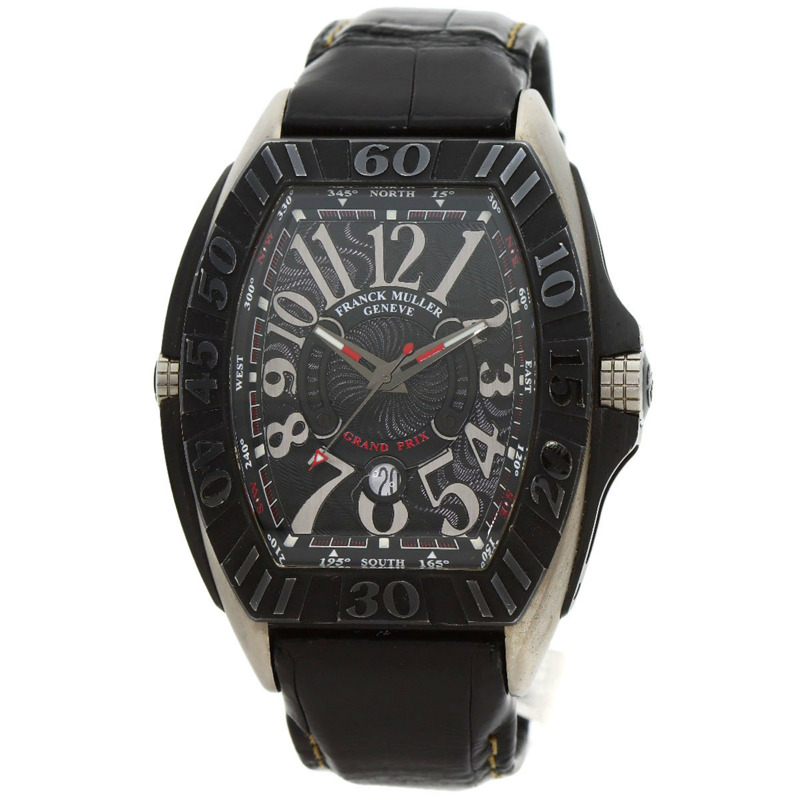 Franck Muller 9900SCGP Conquistador Grand Prix 男士腕錶，鈦金屬/皮革錶帶-0