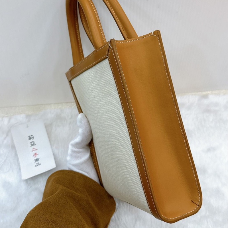 莉亞精品♡ Celine 帆布卡其 琴譜包 二手-3