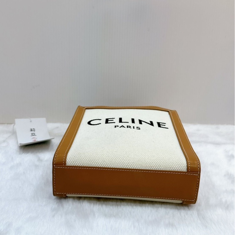 莉亞精品♡ Celine 帆布卡其 琴譜包 二手-7