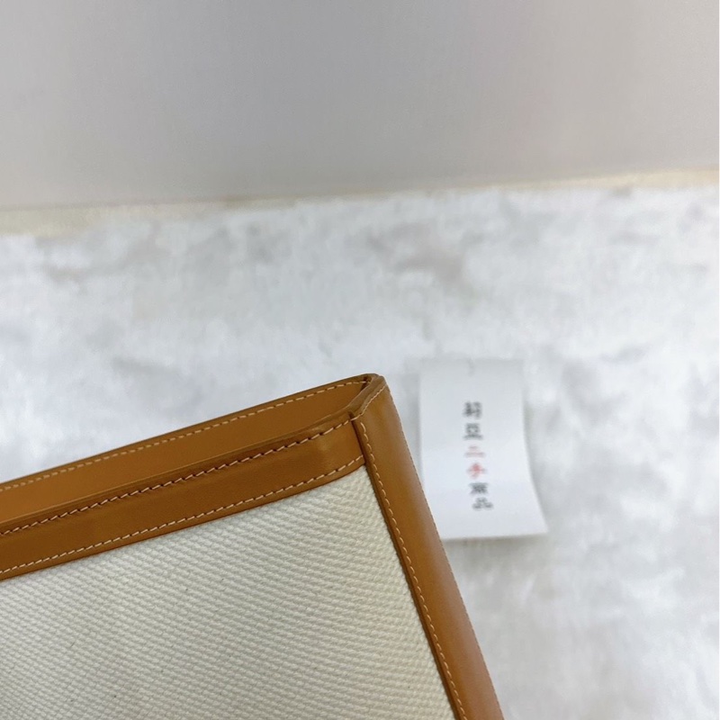 莉亞精品♡ Celine 帆布卡其 琴譜包 二手-10